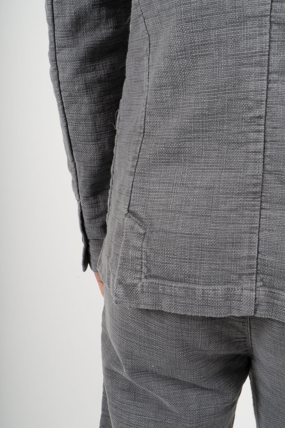 Mandarin Collar Blazer Grey