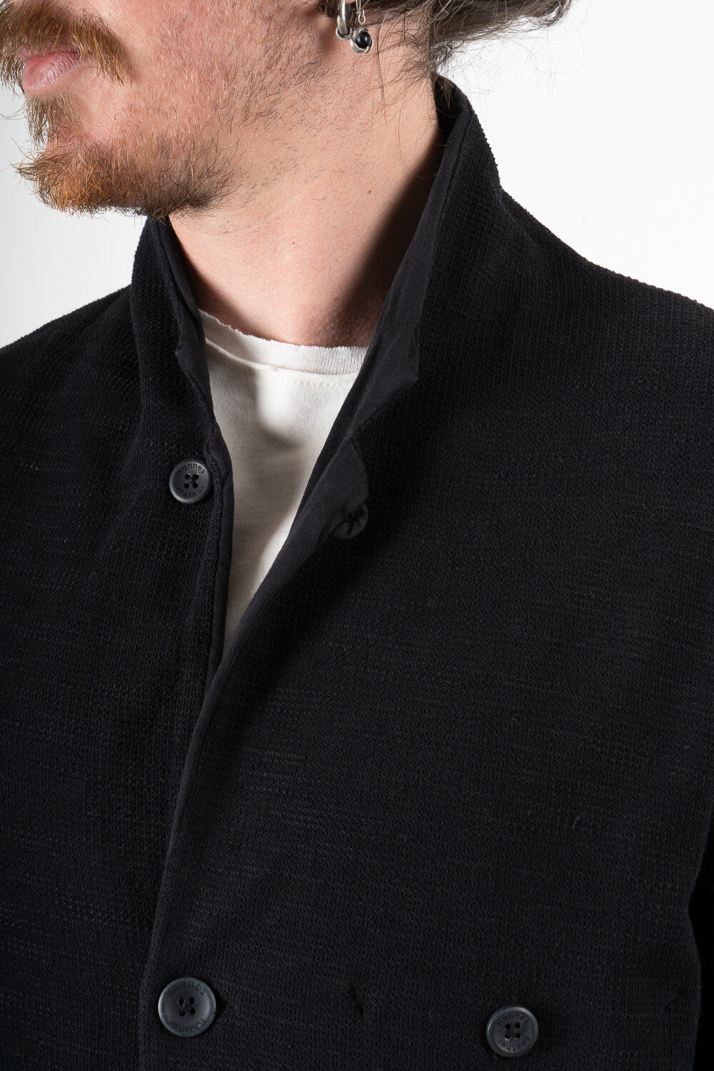 Micro Waffle Front Pocket Blazer Black