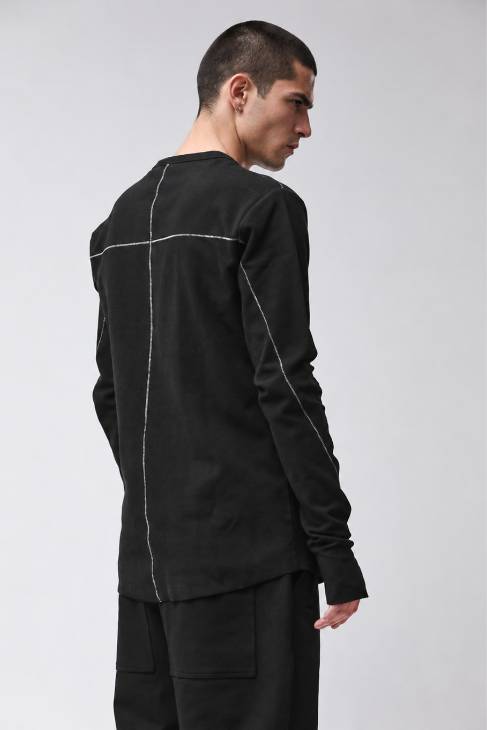 M TS 1001 Cotton Blend Long-Sleeve Sweatshirt Black