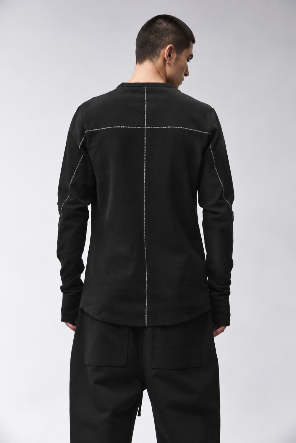M TS 1001 Cotton Blend Long-Sleeve Sweatshirt Black