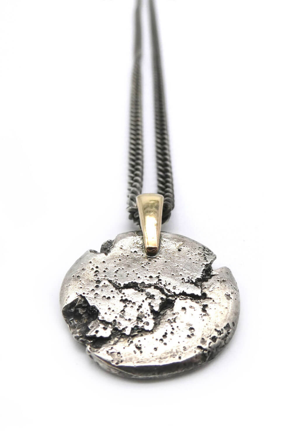 Moon Necklace Silver W/ 9kt Gold Detail