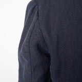 Linen Mandarin Collar Blazer Navy