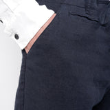 Drawstring Linen Trousers Navy