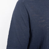 Raw Edge Linen T-Shirt Blue