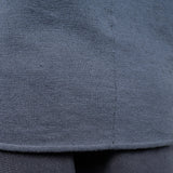 Cotton/Linen Raw Neck T-Shirt Navy