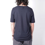 Crew Neck Stitch Detail T-Shirt Navy