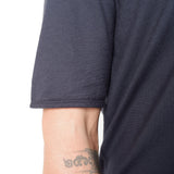 Crew Neck Stitch Detail T-Shirt Navy