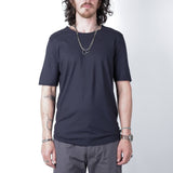 Crew Neck Stitch Detail T-Shirt Navy