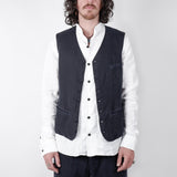 Linen Front Pocket Waistcoat Navy