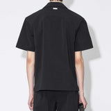 Nylon Open Collar S/S Shirt Black