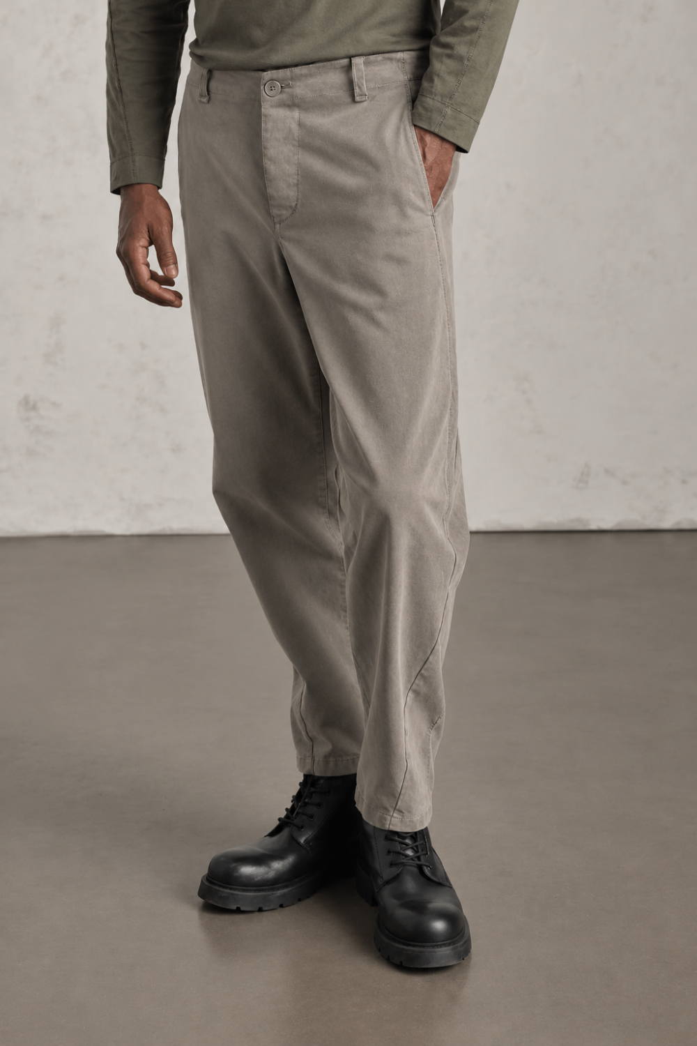 Loose-Fit Tencel/Stretch Modal Trousers Clay