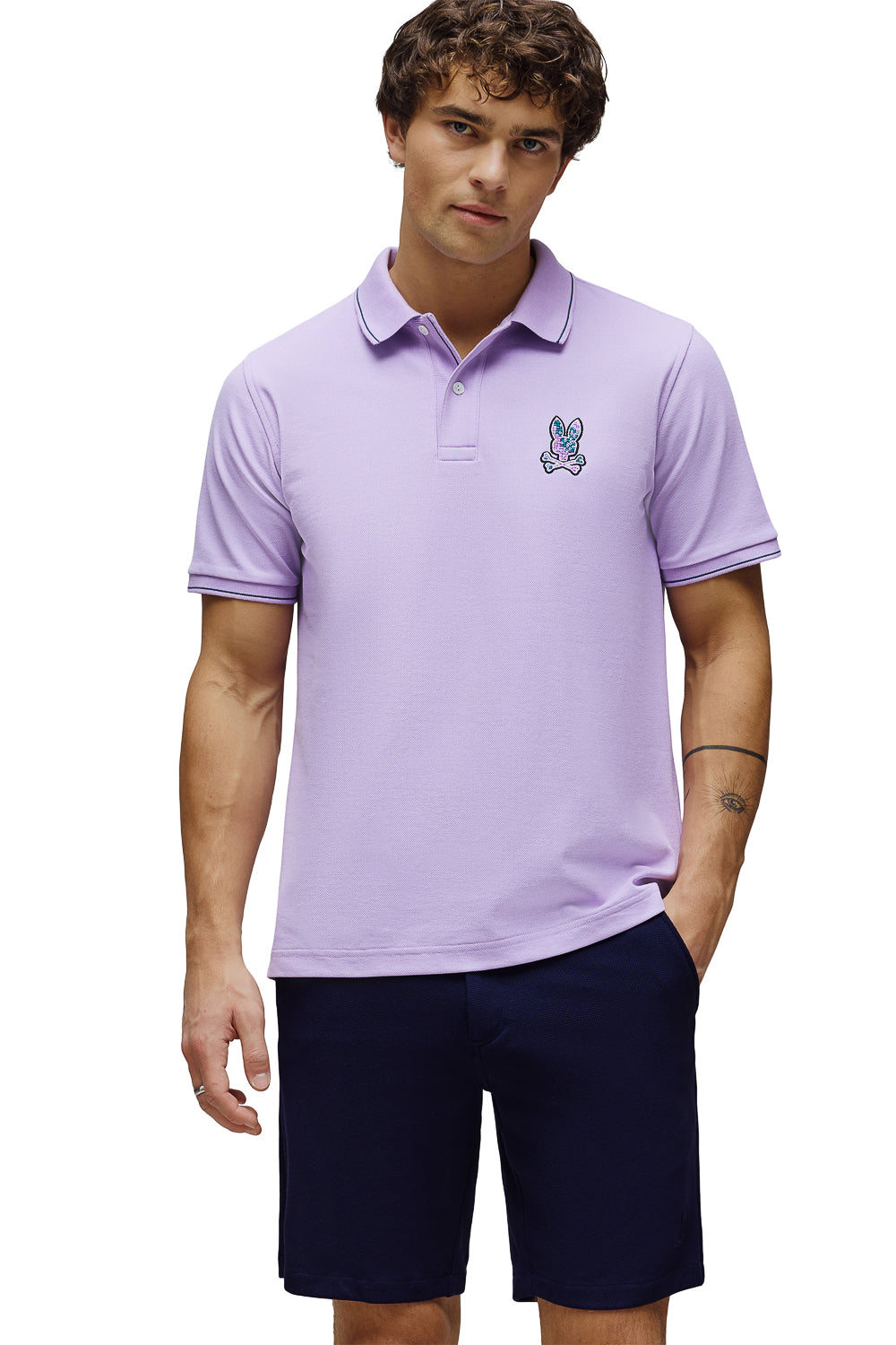Olivier Pique Polo T-Shirt Lavender