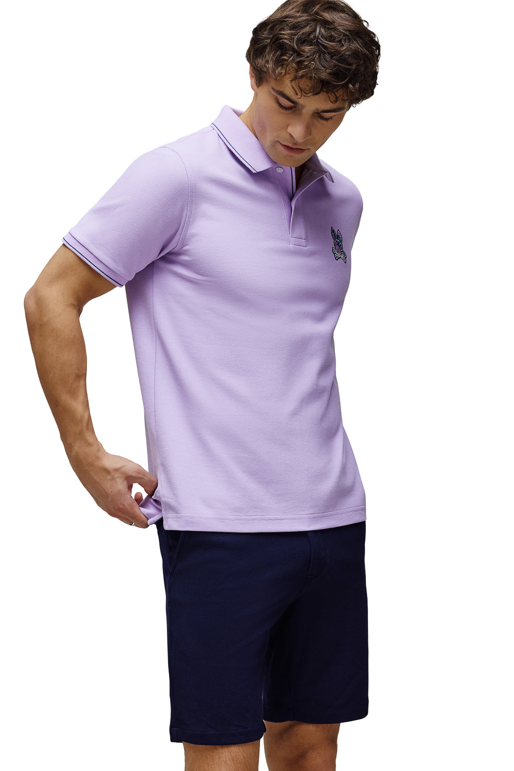 Olivier Pique Polo T-Shirt Lavender