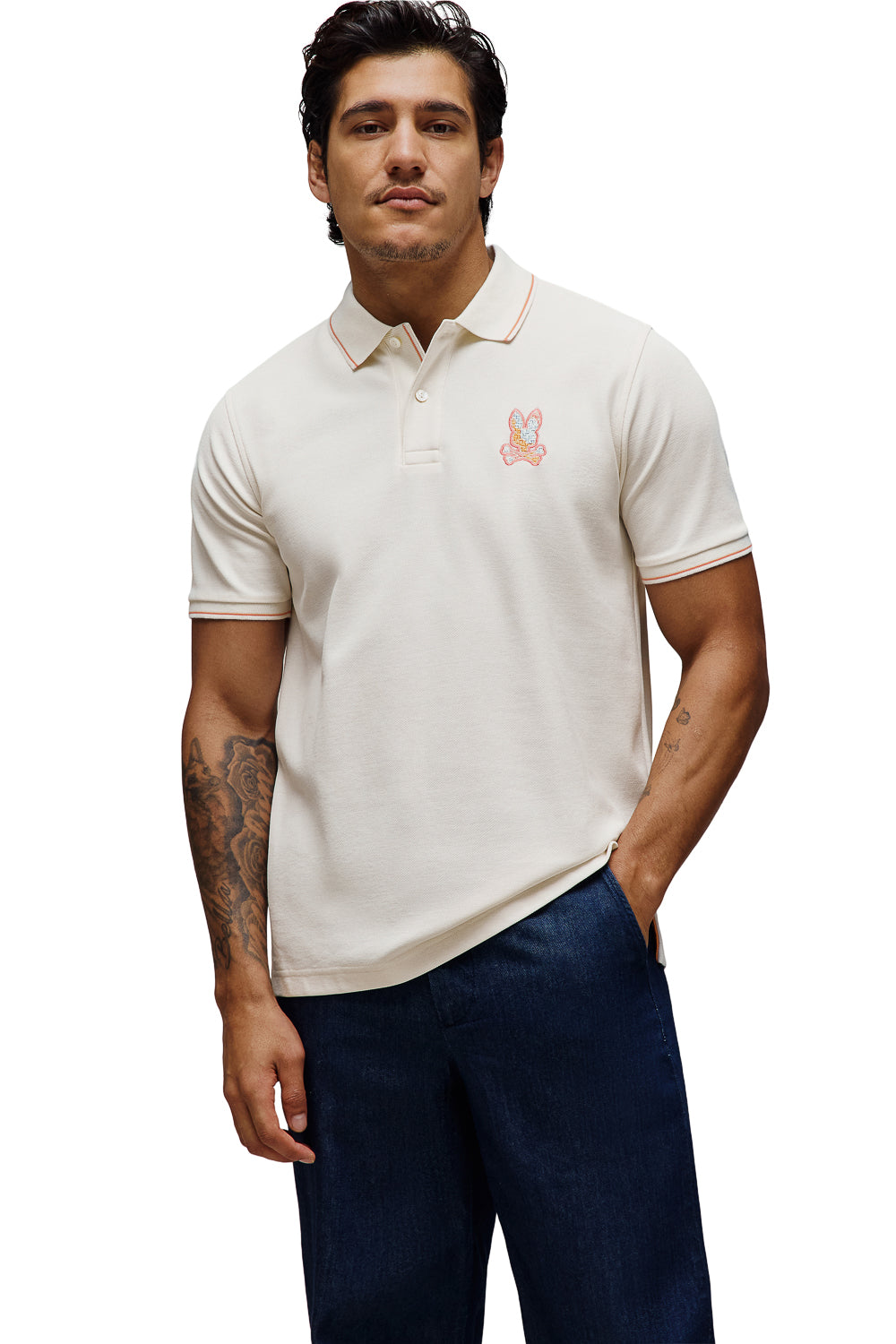 Olivier Pique Polo T-Shirt Off White