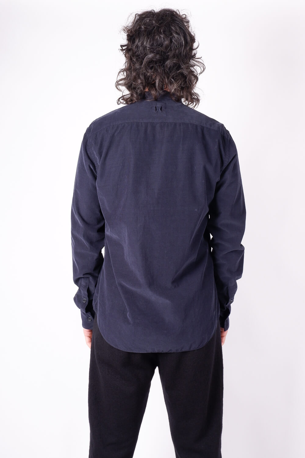 Open Collar Corduroy Shirt Navy