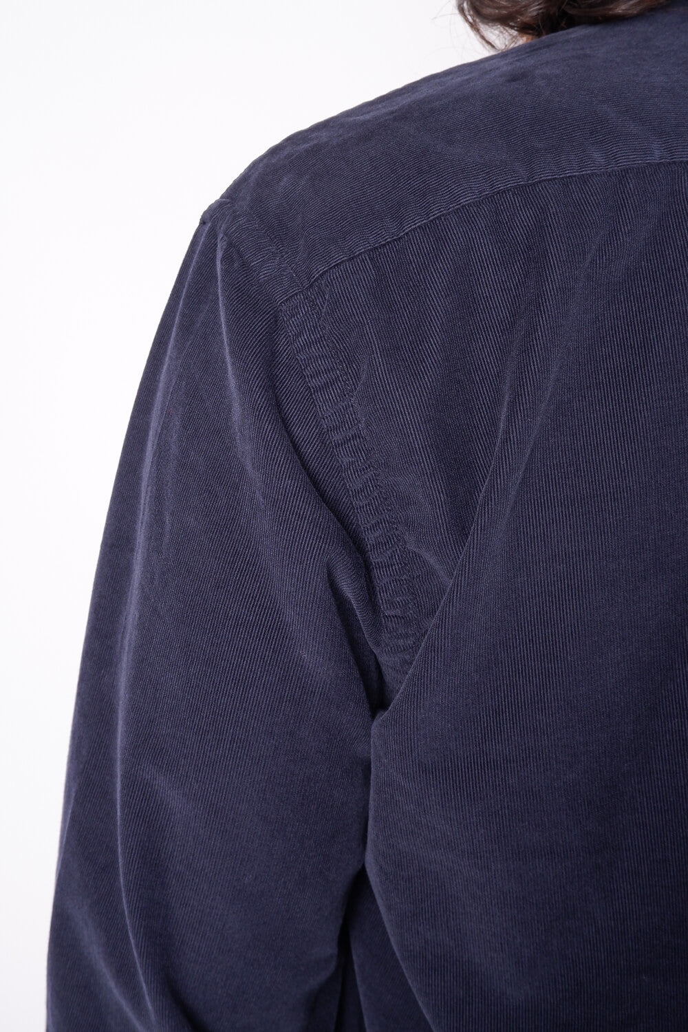 Open Collar Corduroy Shirt Navy