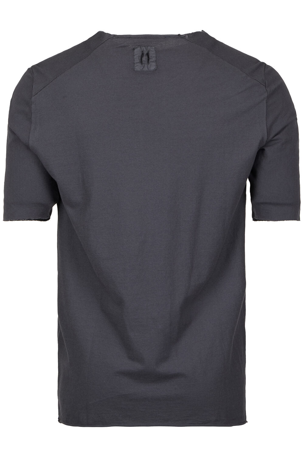 Open Collar Raw Neck T-Shirt Dark Grey