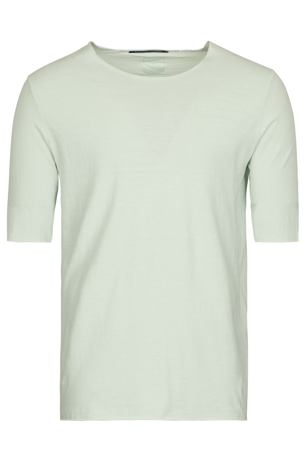 Open Collar Raw Neck T-Shirt Matcha