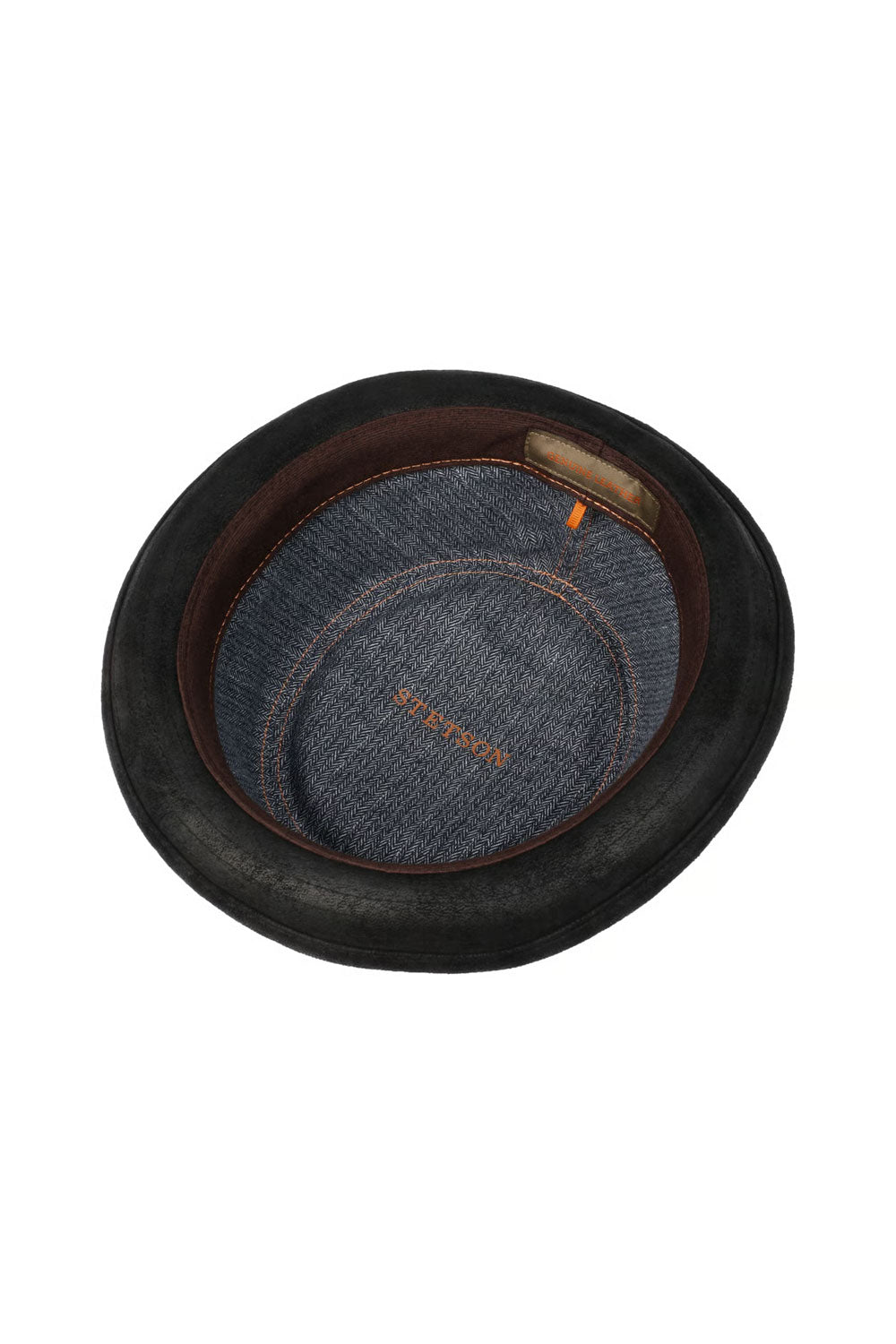 Pork Pie Leather Hat Black