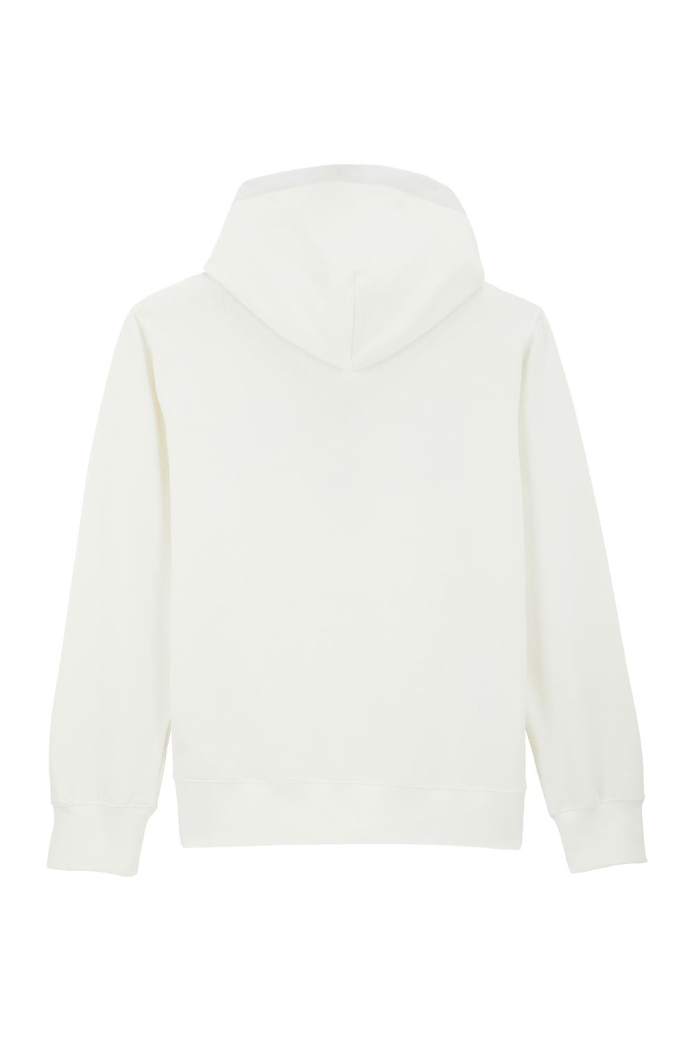 Plain Cotton Embroidered Hoodie Off-White