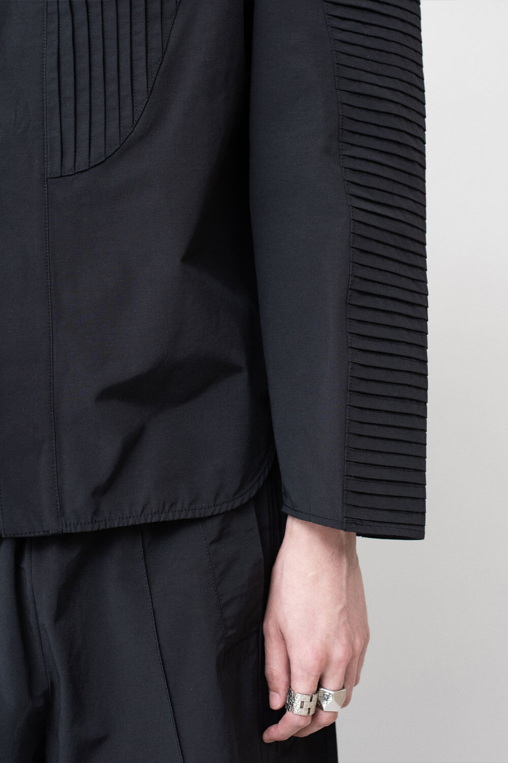 Pleated Detail Shirt Black