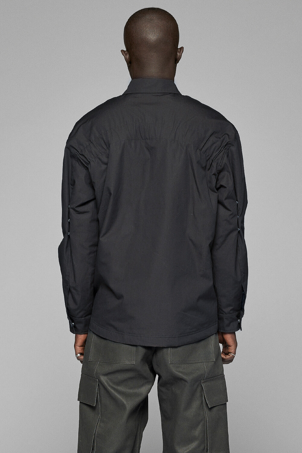 Pleated Oversized Lightweight Jacket Charcoal