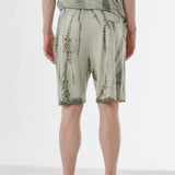 Printed Detail Linen Short Green