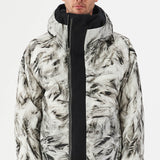 Printed Padded Boiled Wool Interior Jacket W/ Virgin Wool Inserts White/Black