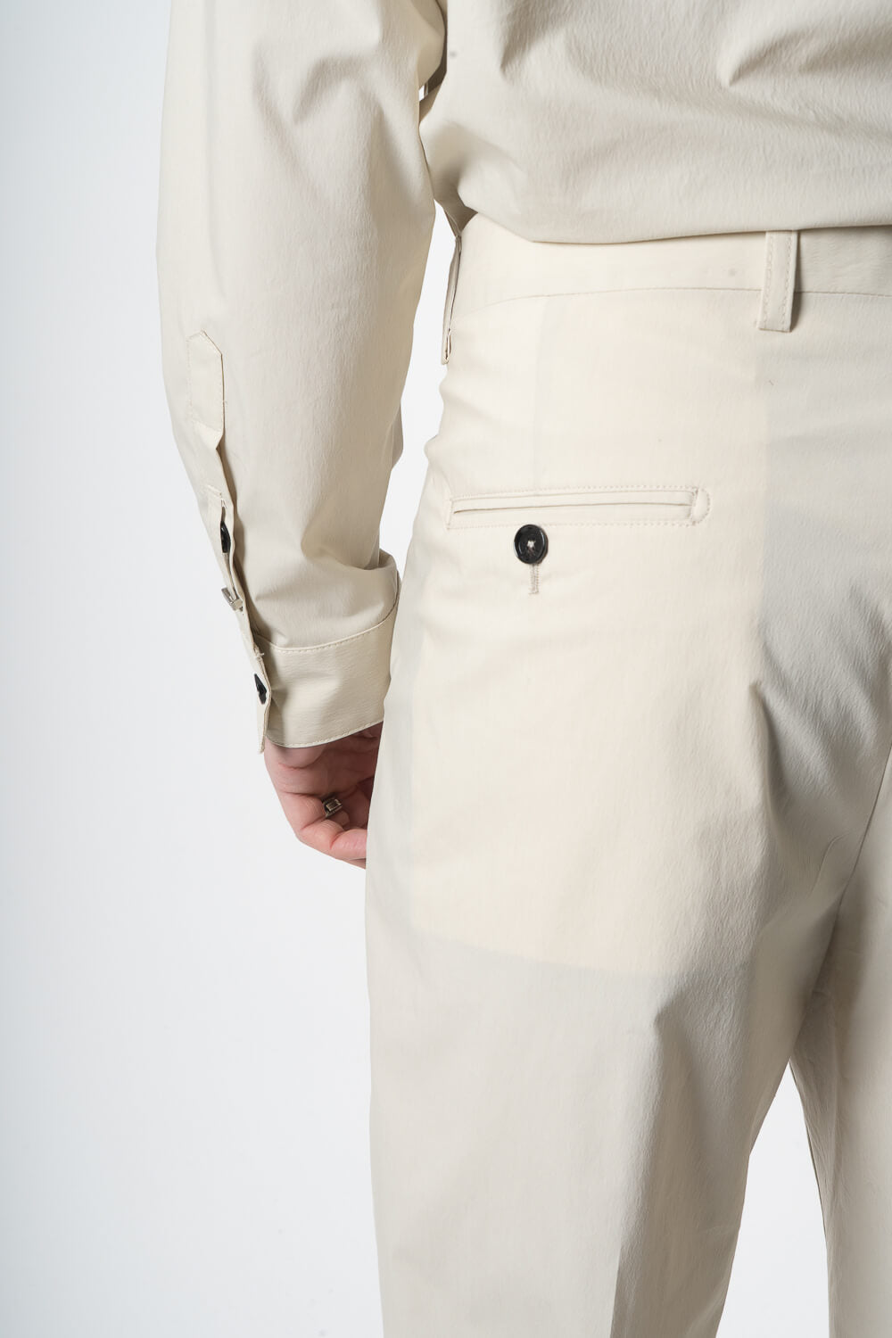 Raul Relaxed Fit Italian Cotton Trousers Beige