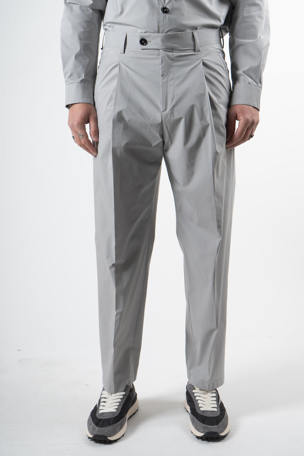 Raul Relaxed Fit Italian Cotton Trousers Grey