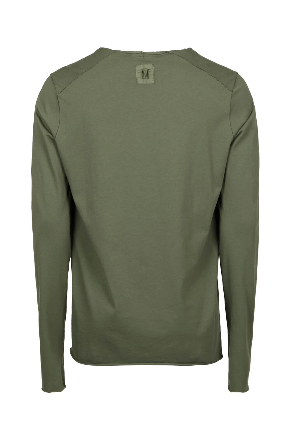 Raw Neck Regular Fit L/S T-Shirt Green