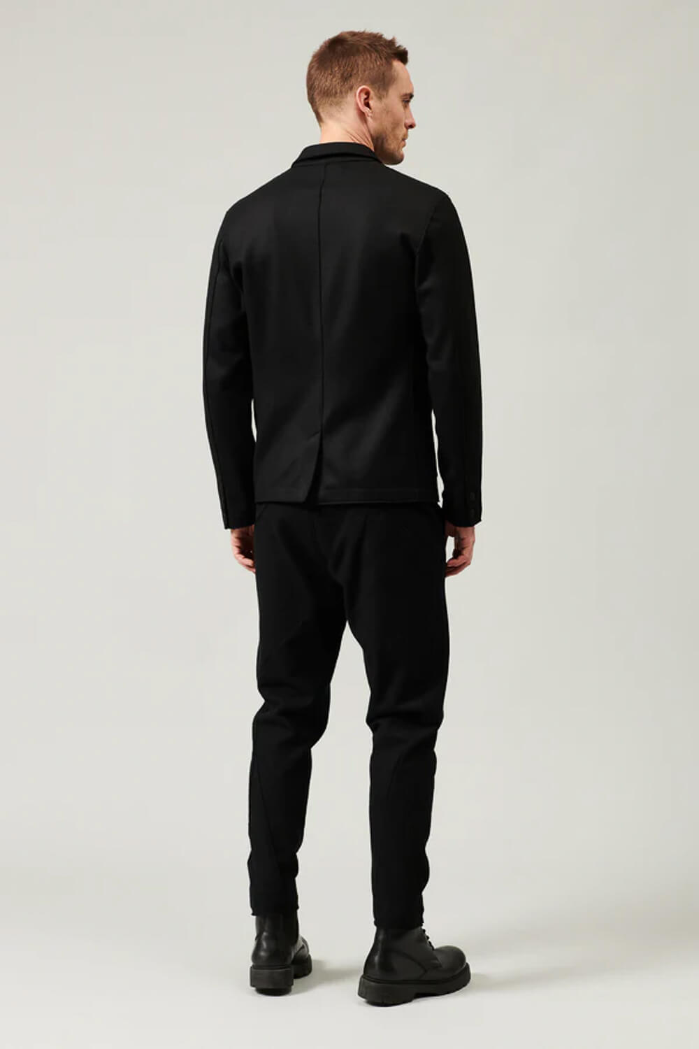 Raw Cut Boiled Wool W/ Cashmere Touch Regular Fit Jacket Black