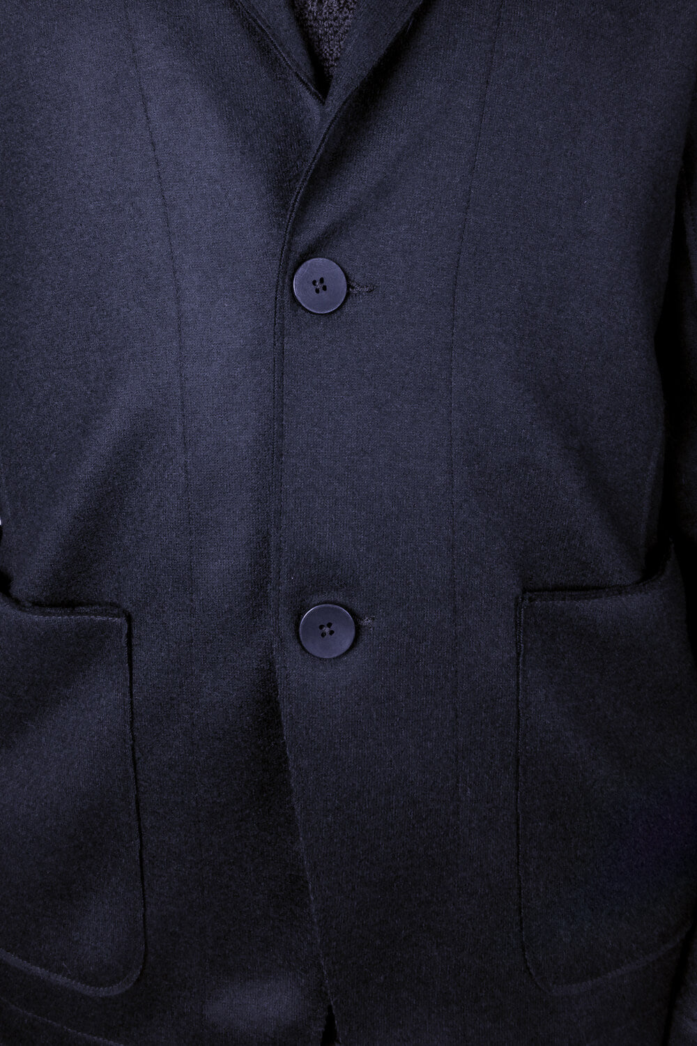 Raw Cut Boiled Wool W/ Cashmere Touch Regular Fit Jacket Blue