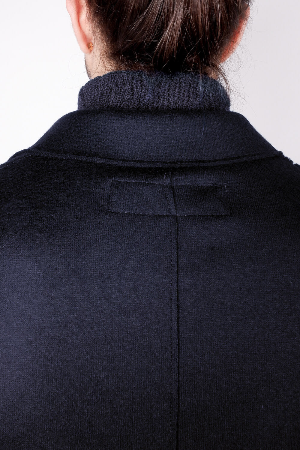 Raw Cut Boiled Wool W/ Cashmere Touch Regular Fit Jacket Blue