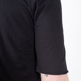 Raw Edge Neck T-Shirt Black