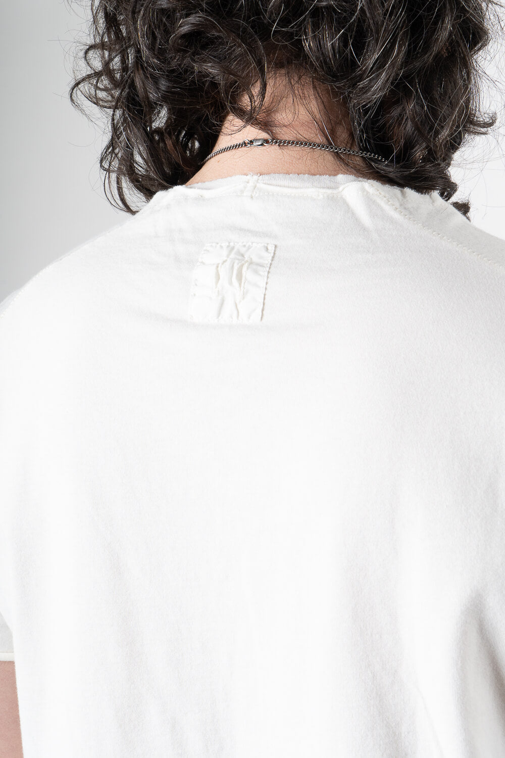 Raw Edge Regular Fit T-Shirt Cream