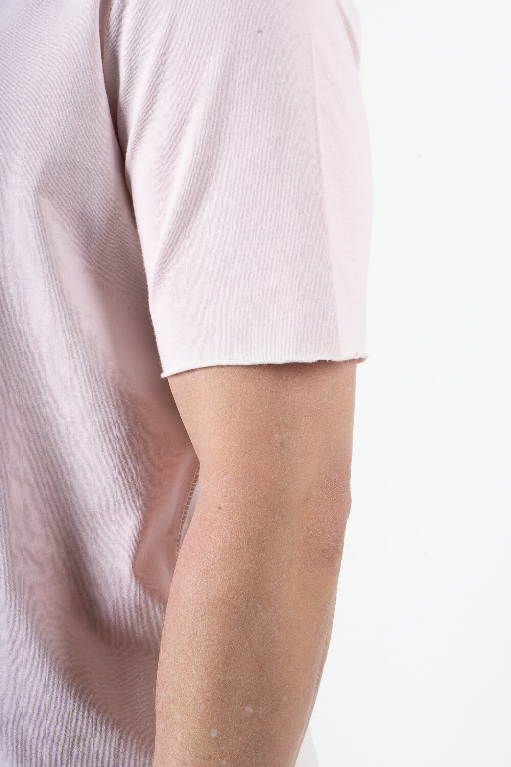 Raw Edge Regular Fit T-Shirt Pink