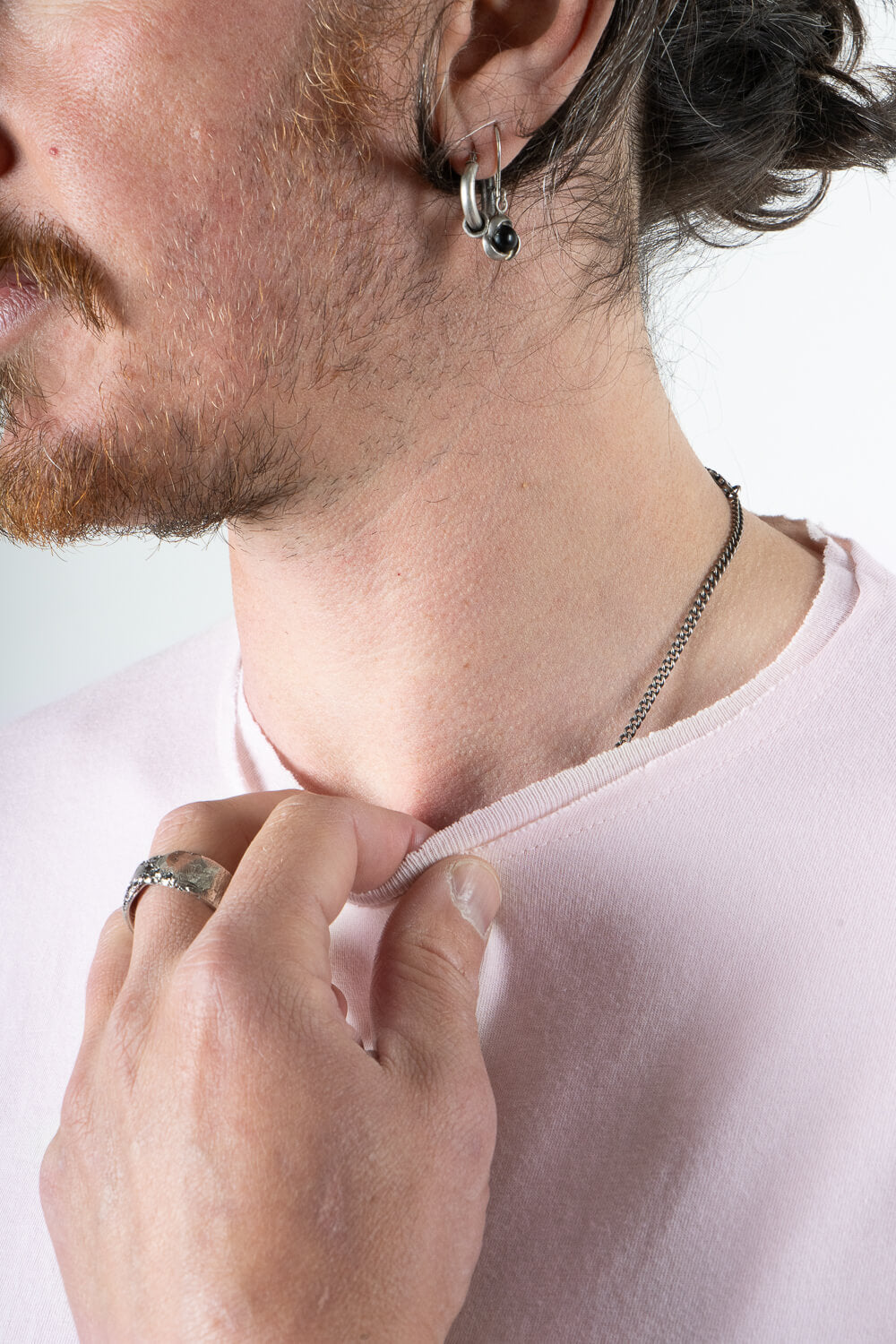 Raw Edge Regular Fit T-Shirt Pink