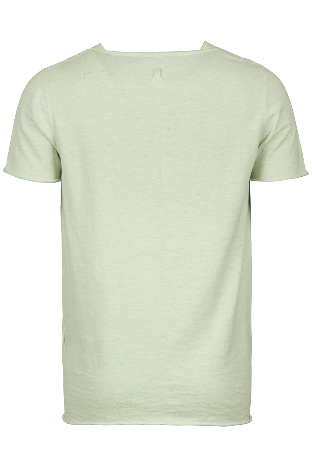 Raw Neck Linen/Cotton T-Shirt Matcha