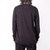 Raw Neck Relaxed Fit L/S T-Shirt Black