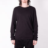 Raw Neck Relaxed Fit L/S T-Shirt Black