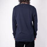 Raw Neck Relaxed Fit L/S T-Shirt Navy