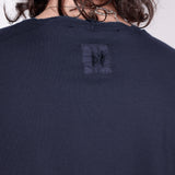 Raw Neck Relaxed Fit L/S T-Shirt Navy