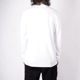 Raw Neck Relaxed Fit L/S T-Shirt White