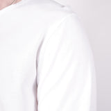 Raw Neck Relaxed Fit L/S T-Shirt White