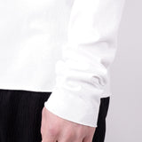 Raw Neck Relaxed Fit L/S T-Shirt White