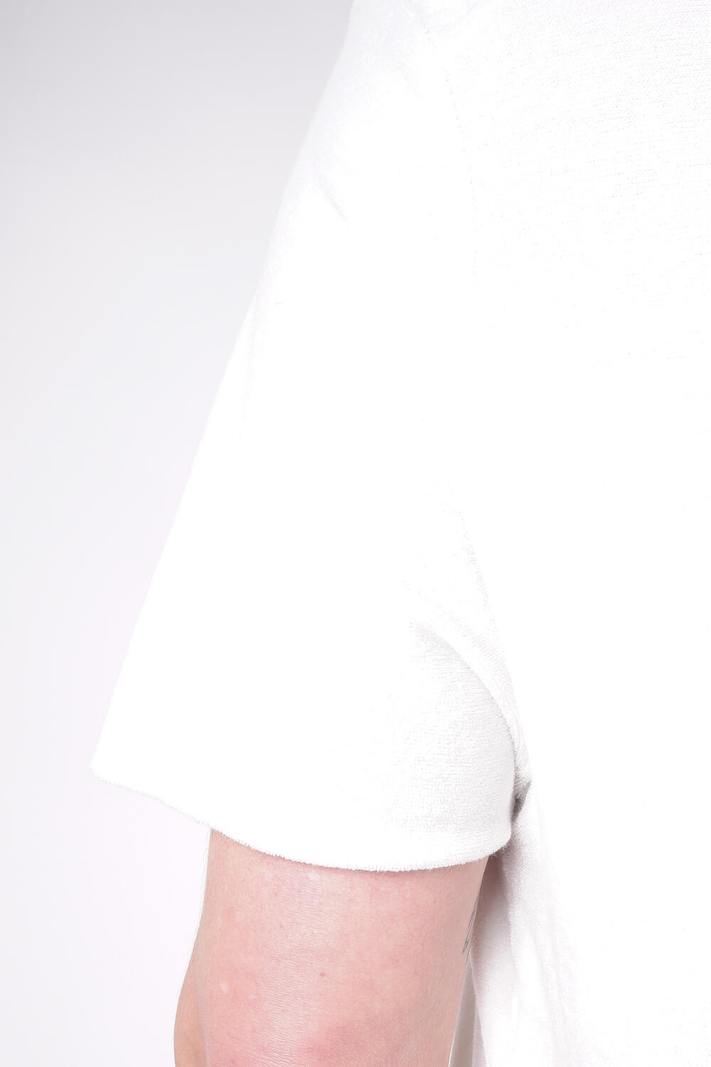 Raw Neck Velour T-Shirt Off-White