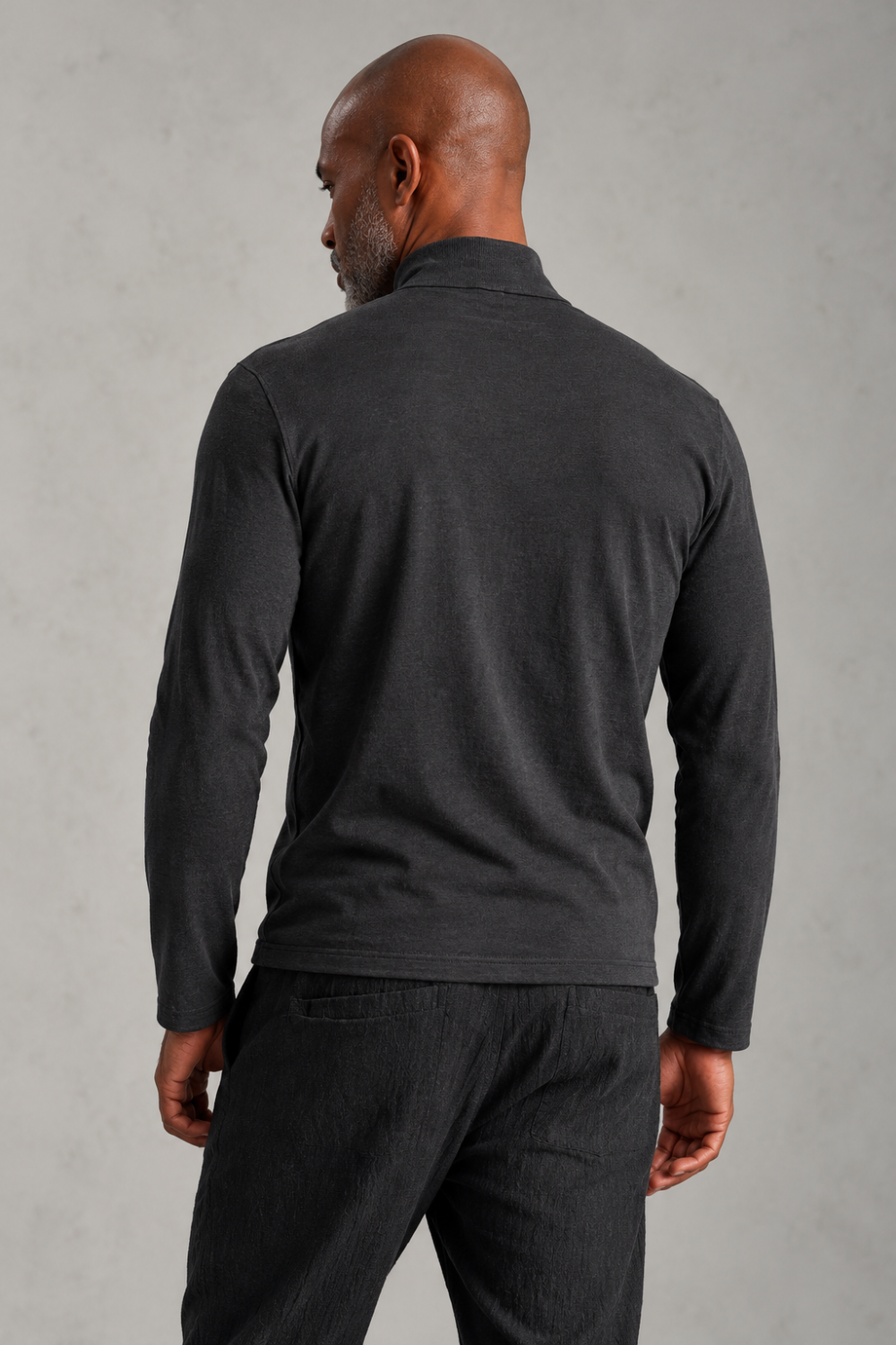 Ultrafine Regular-Fit Roll Neck Sweater In Virgin Wool Charcoal
