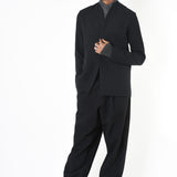 Regular Fit Linen/Wool Jacket Black