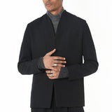 Regular Fit Linen/Wool Jacket Black